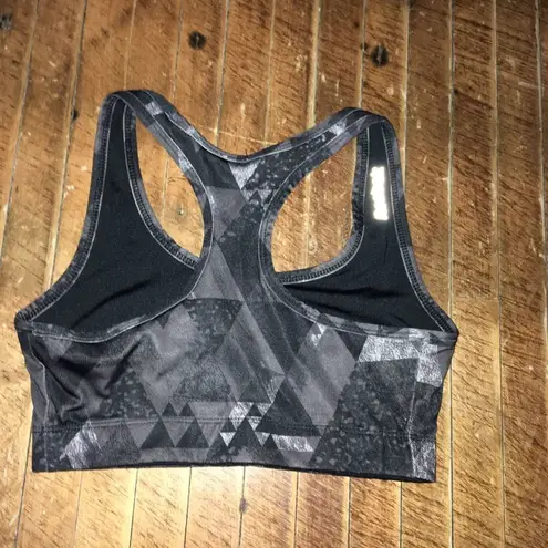 Reebok Gray  geometric Athleisure workout yoga sports bra