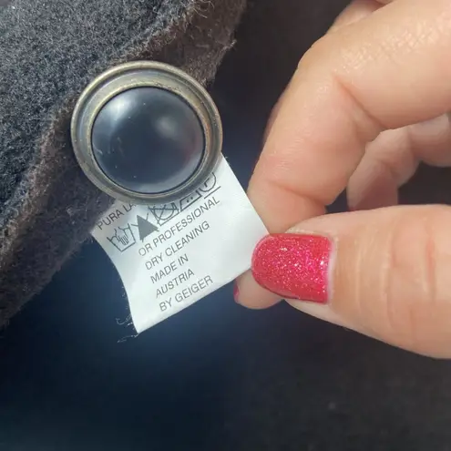 Geiger Boiled Wool Sweater Cardigan Jacket Size 34 Austria Brown Blazer Vintage