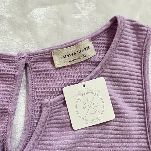 Sophie & Trey Nwt Purple Ribbed Romper