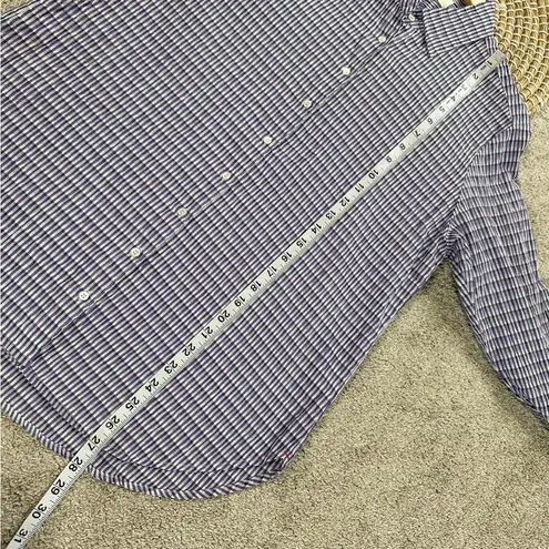 XiRENA Women’s Dawson Crinkled Button Down Shirt Longsleeve in Plaid Purple XS