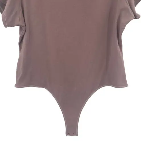 SKIMS T-Shirt Cotton Bodysuit Short Sleeve Thong Stretch Size 3X Plus Size