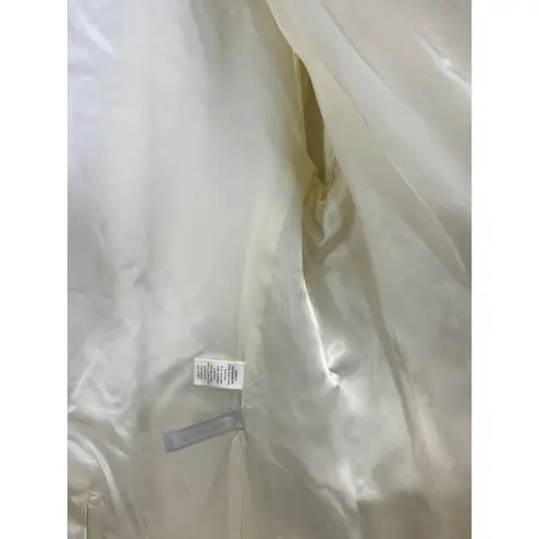 Banana Republic Vintage  White Label Satin Blazer Ivory Longline Jacket XL