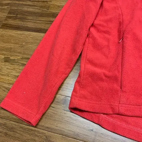 Sahalie Butter Fleece Pullover Womens Size Large Coral Red Fleece 1/4 Snap Mock - Image 3