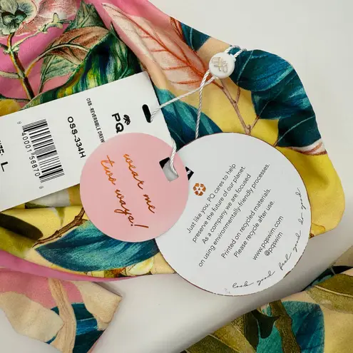 PQ SWIM PILYQ Bikini Set Size Large NWT Oasis Swim Floral Yellow Beach Travel