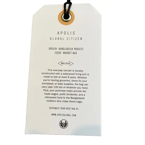 NWT, Apolis Market Bag