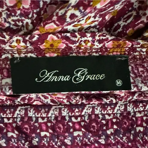 Anna Grace Romper Womens M Purple Floral Off the Shoulder Long Sleeve Boho Fall