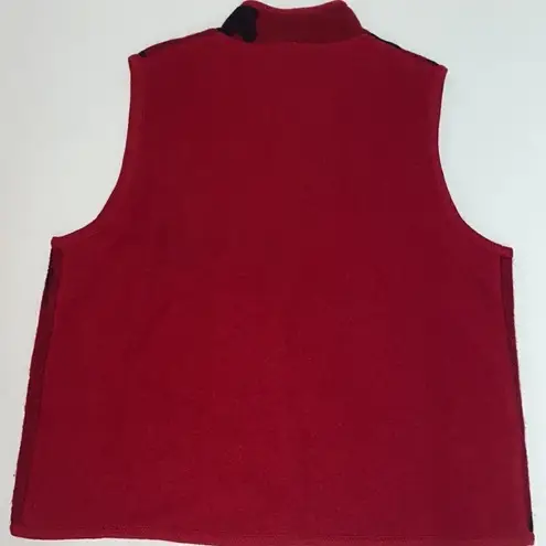 Tally Ho Wool Horse Zip Up Vest Size X Large Red