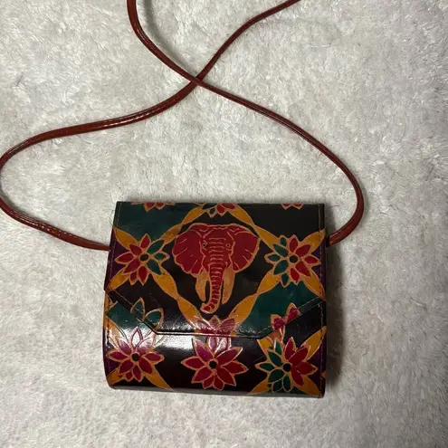 Vintage Leather Mini Purse Mediterranean Trading Company Pompano Beach, Florida Red