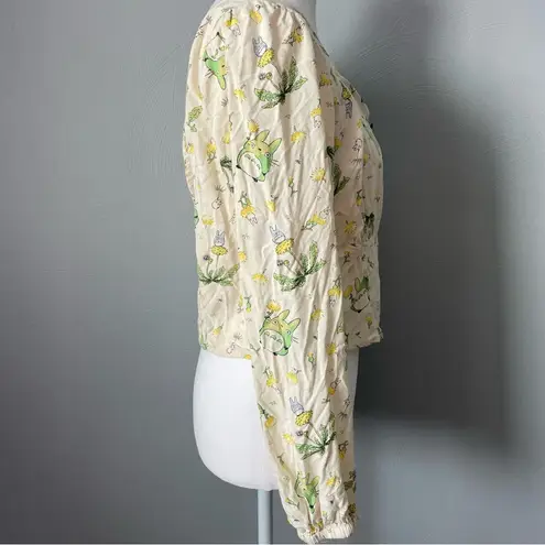 Hot Topic Ghibli My Neighbor Totoro Balloon Sleeve Blouse Green Size L