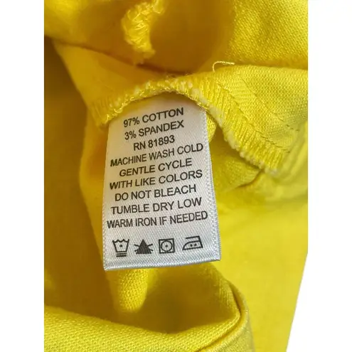 Denim & Co Women’s M Yellow Button Front Jacket Shacket Cotton Spandex Stretch Size M