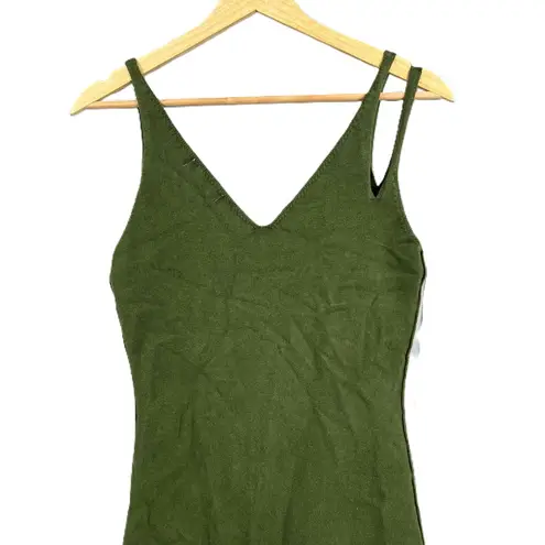 n:philanthropy Dress Green Sleeveless V-Neck Knit Stretchy Midi Length Small