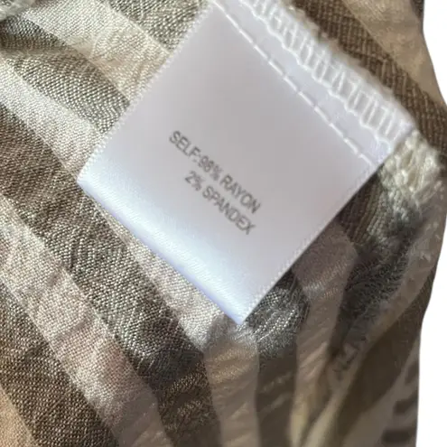 Jane + Delancey 3X Button Down Striped Shirt Long Sleeve Pocket Top Casual Gray