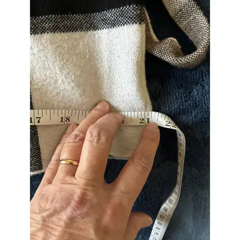 Christian Siriano New York Plaid Hooded Cardigan Wrap Belted Cozy Lounge Women L White Size L