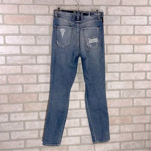 McGuire Denim McGuire Ibiza High Rise Distressed Tuxedo Stripe Slim Ankle Jeans Size 25