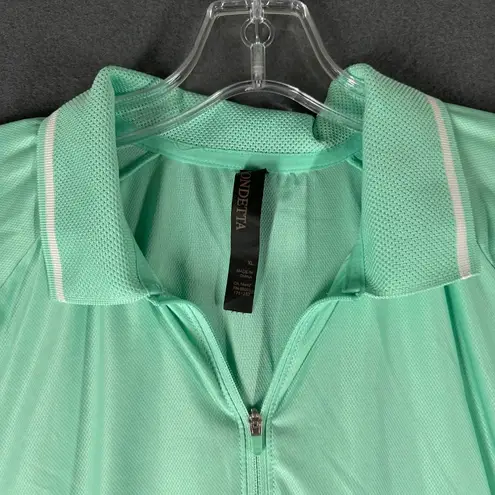 Mondetta Womens XL Mint Green Active 1/4 Zip Short Sleeve Mesh Polo Shirt