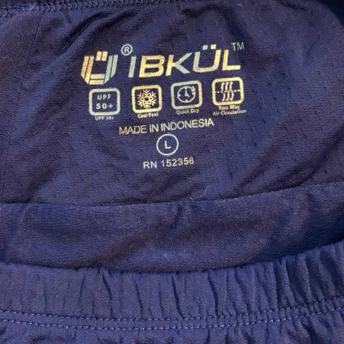 IBKUL Size L Pull On Skirt Skort Pockets Athletic Pickleball Golf Tennis FLAWS Blue Size L