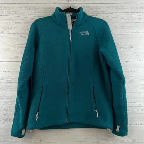 The North Face  Teal Long Sleeve Fleece Pullover Jacket Size M