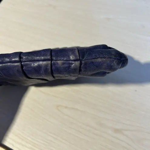 Kooba Womens Leather Semi Circle Zip Makeup Bag Clutch Boho Distressed Festival