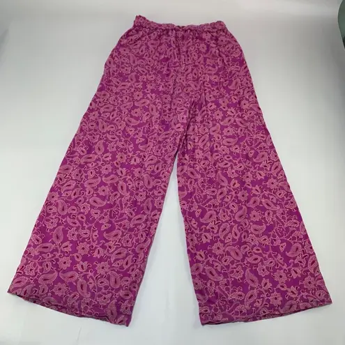 Knox Rose  Pink Paisley High Rise Wide Leg Lounge Pant M