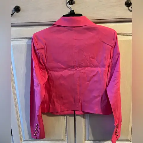 🩷House of Harlow 1960 Cropped Double Breasted Blazer / Hot Pink, Size Small Pink