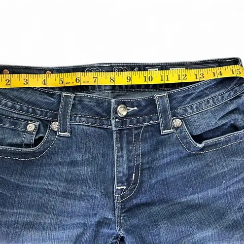 Miss Me Size 30x33 Navy Blue Bootcut Jeans with Embellished Pockets