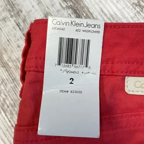 Calvin Klein Jeans NWT Melon Wildflower Power Stretch Skinny Crop Pants