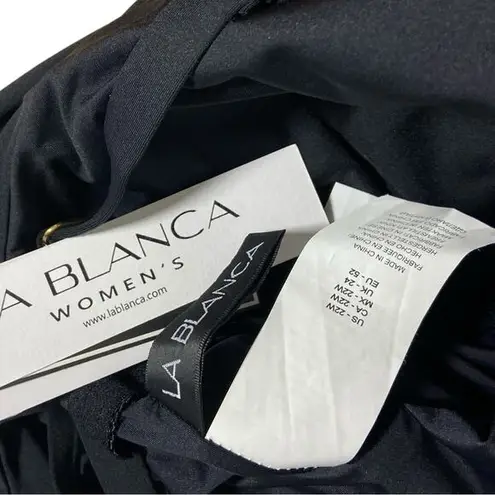 La Blanca $130 Island Goddess Off Shoulder Ruffle One Piece - Black 22W