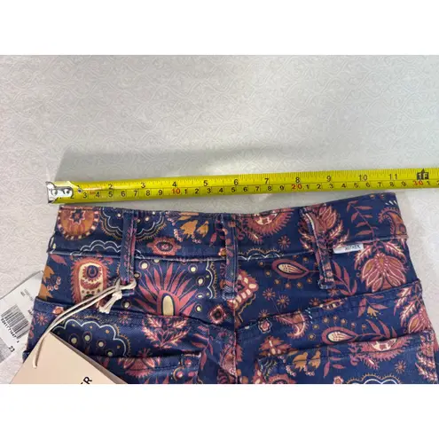 MOTHER The Rascal Ankle Jeans Blue Paisley Print Flare Leg Women's Size 23