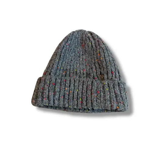 Buff Ribbed Knit Beanie Unisex Size Gray Multicolor Speckled Winter Hat Gray