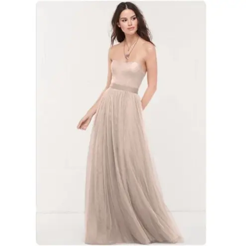 WToo by Watters 448 blush pink bobbinet tulle dress Size 12