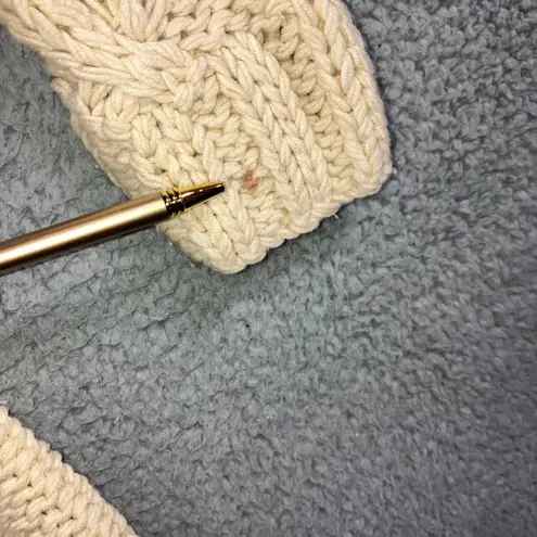 Vtg Cable Knit Long Cardigan Sweater Women XS/S Button Front Chunky Collared