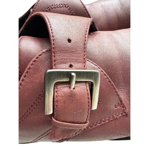 Vintage 90s Bass Chunky Monk Strap Oxford Loafer in Burgundy Size 8.5 Red