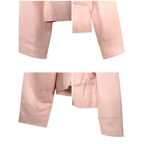 Bagatelle 90s Vintage Pink Leather Jacket Pastel Medium Retro