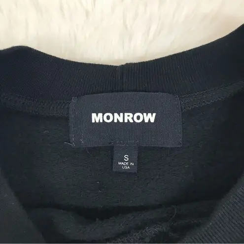 MONROW Supersoft Cutout Shoulder Sweatshirt Pullover Long Sleeve Black Sz Small