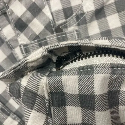 TRU LUX JEANS Gingham Black & White Size 12 Inseam 28”