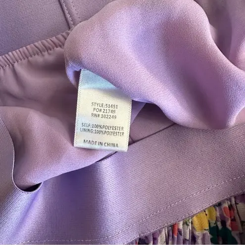 Skies Are Blue Lavender Floral Pleated Midi Skirt Size Medium