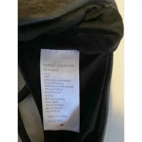 Naked Wardrobe Black Vegan Leather Bra-M