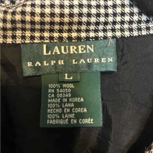 Ralph Lauren  Wool Hounds Tooth Button Up Long Sleeve Shirt Size L