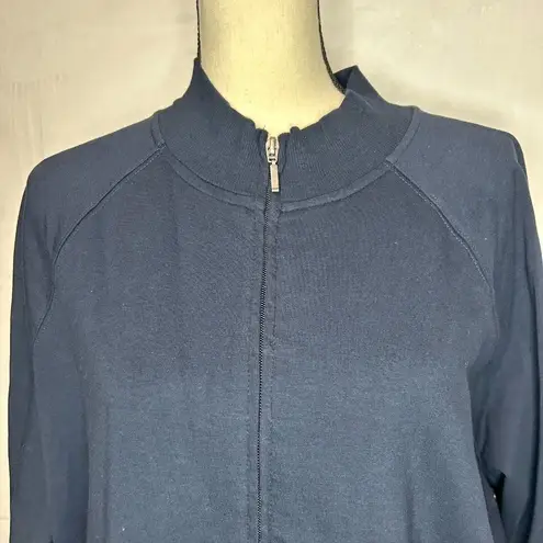 Liz Claiborne  Women's Navy Athleisure Zip-up Vented Sweatshirt Sz 2X