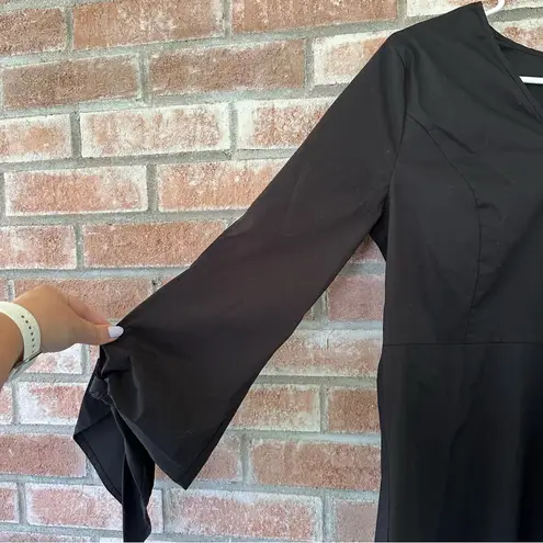 Universal Standard J. Crew Poplin V Neck Tie Cuff Blouse Women’s Small Black