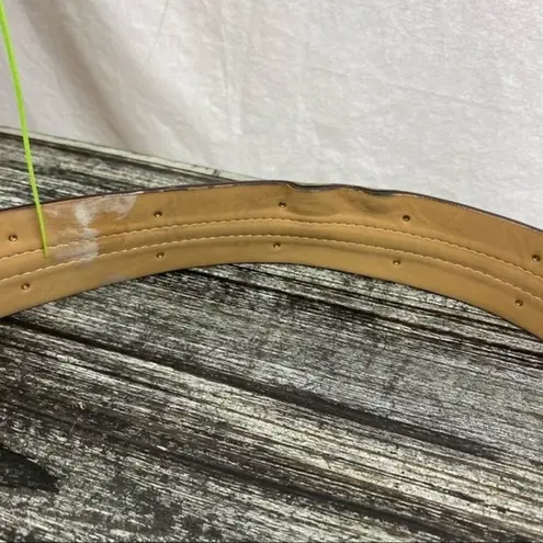 Michael Kors  Brown Two Tone Wide Buckle Logo Belt Small S