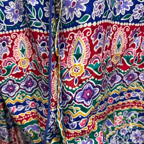 Maggy London Multicolor Artsy 100% Silk Floral Blouse