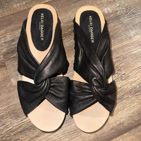 Kelsi Dagger BROOKLYN Black Clogs Sprinter Slide Sandals 7.5