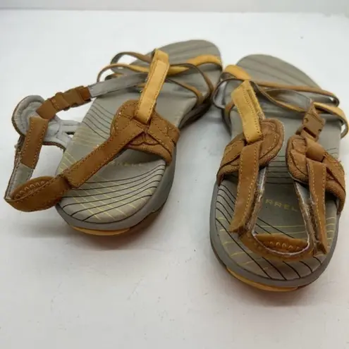 Merrell womens aster sport sandals ginger leather uppers cushion sole size 11