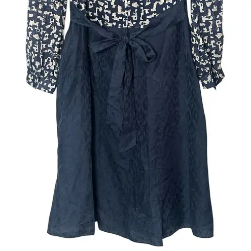Anna Sui x Anthropologie Silk Navy Double Ruffle
V-Neck Collar Dress Size 2