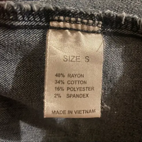 Labijou rhinestone fringe cropped denim jacket