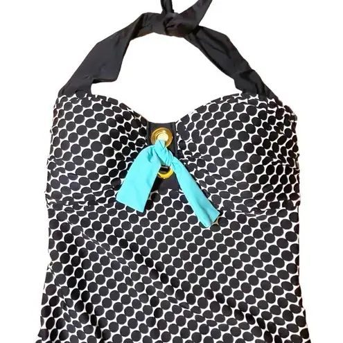Bleu Rod Beattie NWT Connect The Dots Black & White Polka Dot Swimsuit Size 6