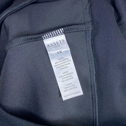 Assets by Spanx Black All Over Faux Leather Shaping Leggings Size 1X