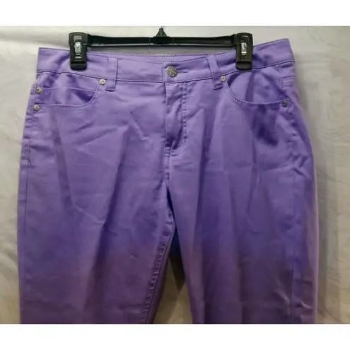 Liverpool Womens Abby Ankle Skinny Jeans Lavender Size 12P