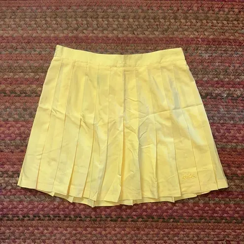 NWT VTG KAELIN PASTEL YELLOW PREP SCHOOL PLEATED MINI SKIRT Size M